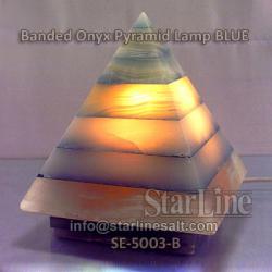 Pyramid Onyx Lamp Blue